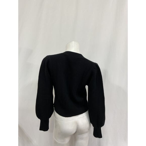 Generation Love 'Monse' Black Wool Cropped Cardigan Size XS - Picture 3 of 5